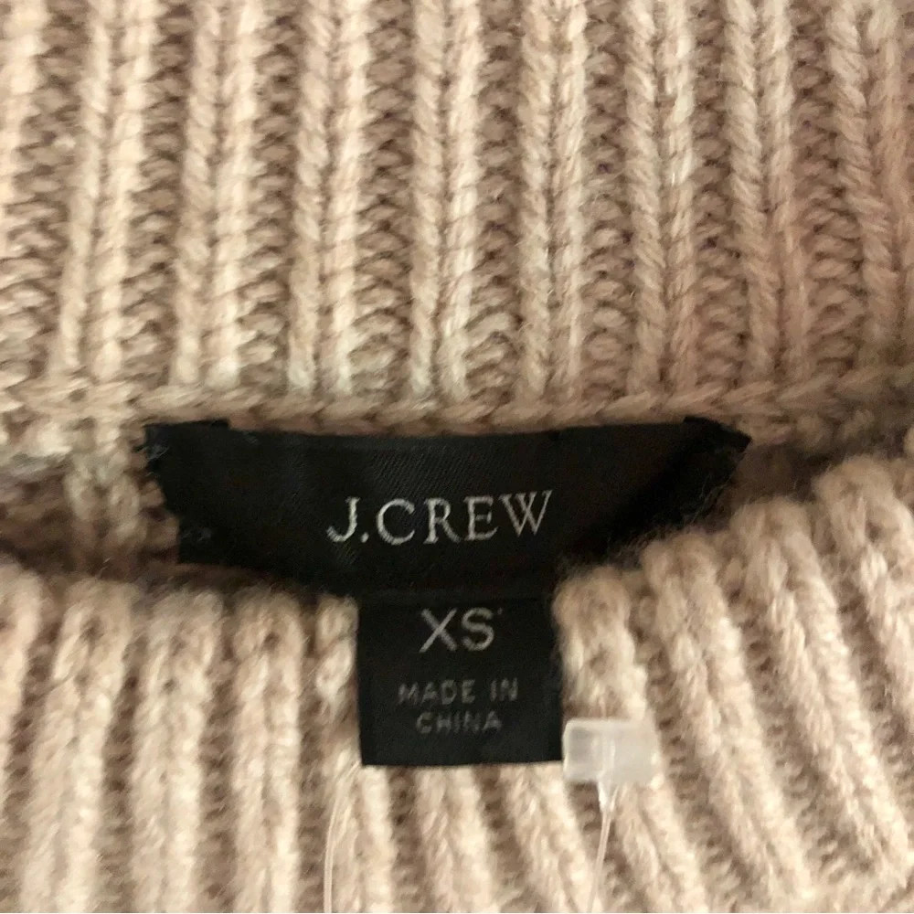 NWT J. Crew Re-Imagined Tan Cable Knit Wool Blend Sweater